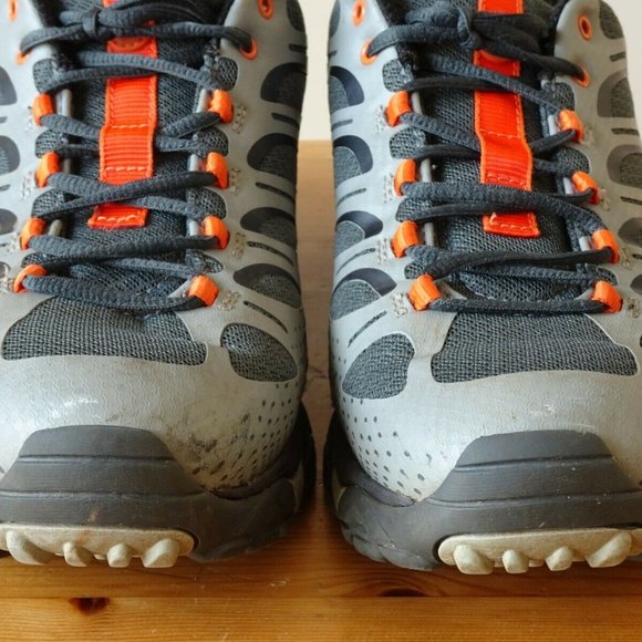 Merrell Moab Edge 2 Vibram Outdoor Hiking Shoes Grey Orange Mens 10.5 (J35427) - Picture 4 of 11